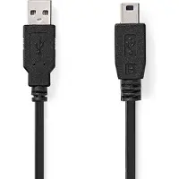 Nedis USB A naar Mini USB kabel | 2 meter | USB 2.0 (100% koper, Zwart)