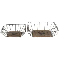 Clayre & Eef Bruine Manden (2) 30*30*9 / 25*25*7 Cm 6y3760