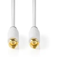 Nedis F (m) - F (m) coaxkabel - rechte connectoren / wit - 1 meter