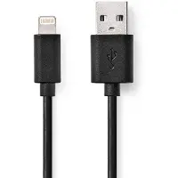 Nedis 8-pins Lightning naar USB-A kabel - USB2.0 - tot 2,4A / zwart - 2 meter