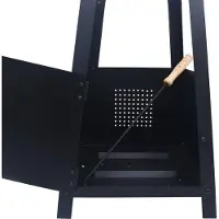 vidaXL Vuurplaats 35x35x99 cm staal zwart