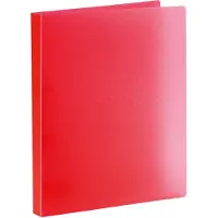 Bronyl ringmap, voor ft A4, uit PP, 2 D-ringen van 15 mm, transparant rood - 4 stuks