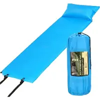 Springos Slaapmat | Zelfopblazend | 186 cm | Inclusief Hoes & Hoofdkussen | Lichtblauw
