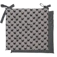 Clayre & Eef Kussen Met Foam 40x40 Cm - Wit, Zwart - Katoen, 100% Katoen