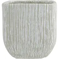 Cosy & Trendy Bloempot - grijs - relief - keramiek - 18 x 20 cm - Plantenpotten