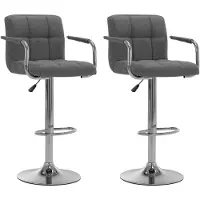 vidaXL Barstoelen 2 st stof lichtgrijs