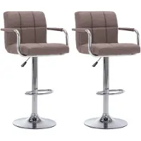 vidaXL Barstoelen 2 st stof taupe