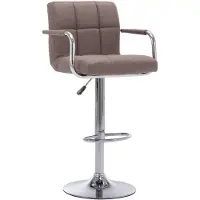 vidaXL Barkruk, taupe, gestoffeerd