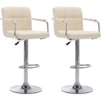 vidaXL Barstoelen 2 st stof crème