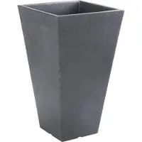 Merkloos Bloempot/plantenpot - antraciet - kunststof - H45 cm - binnen/buiten gebruik - Plantenpotten