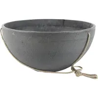Ter Steege Hangende bloempot/plantenpot schaal van gerecycled kunststof donkergrijs D35 en H17 cm - Plantenpotten