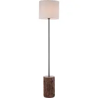 JUST LIGHT Vloerlamp Bark, hout donker, Woon-/ Eetkamer, Hout, vloerlamp