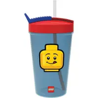 LEGO Drinkbeker Met Rietje Iconic Classic Bright Blue 500 ml