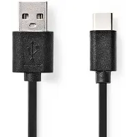 Nedis CCGP60600BK01 Usb 2.0-kabel Type-c Male A Male 0,1 M Zwart