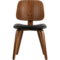 Vtwonen Classic Eetkamerstoel - Notenhout - Zwart/walnoot - 81x48x50 cm