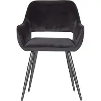 Woood Jelle Stoel - Velvet - Zwart - Set van 2