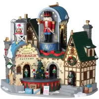 Lemax Ludwig's wooden nutcracker factory Notenkraker with 4.5v adaptor kerstfiguur