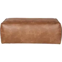 Woood Rodeo Poef - Recycle Leer - Cognac - 43x120x60
