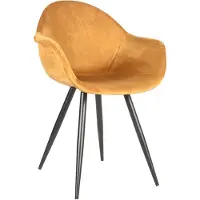Label51 Forli eetkamerstoel fluweel oker - set van 2 stoelen