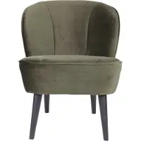 Woood Sara Fauteuil - Velvet - Warm Groen - 71x59x70