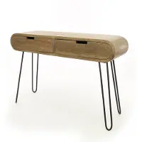 Dimehouse Industriële sidetable Jasmine 2 lades mangohout
