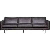 Bepurehome WOOOD Rodeo 3-zitsbank - Eco-leder - Zwart