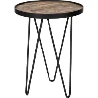 Woood Lev Bijzettafel - Hout/Metaal - Zwart - 52x39x39