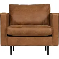 Woood Rodeo Classic Fauteuil - Recycle Leer - Cognac - 83x98x88