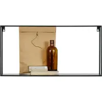 Woood Wandplank Zwart 35 X 70 X 20 Cm
