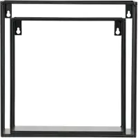 Woood Meert Wandplank - Metaal - Zwart - Set van 2