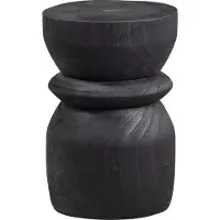 Woood Bikkel Kruk - Hout - Zwart - 40x28x28
