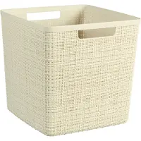 Curver Jute Opbergmand Cube - 17 liter - Gebroken wit