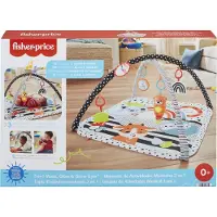 Fisher-Price 3-in-1 Muziek Glow & Grow Gym, Baby Speelmat - Met Lichtjes en Sensorisch Speelgoed voor Pasgeborenen