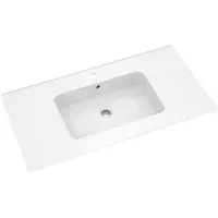 Linie Vano enkele wastafel glanzend composiet marmer 90 x 46 cm