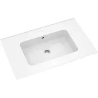 Linie Vano enkele wastafel glanzend composiet marmer 70 x 46 cm