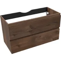 Linie Lado zwevende wastafelonderkast 100 x 46 cm bruine eik 2 lades