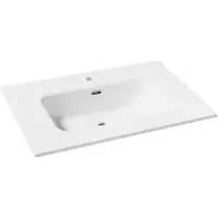 Linie Baro enkele wastafel mat witte porselein 70 x 46 cm