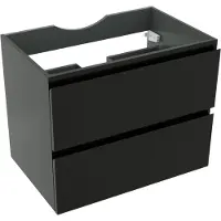 Linie Lado zwevende wastafelonderkast 70 x 46 cm Mat Zwart 2 lades