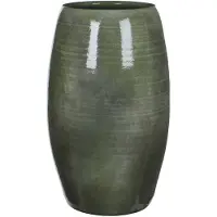 Mica Decorations Bloemenvaas glanzend groen keramiek voor boeketten/takken/bloemen H50 x D30 cm - Vazen