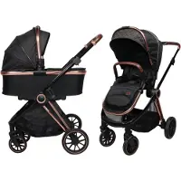 Ding Kinderwagen Fenix - Black/Rose