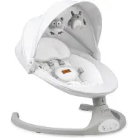 Momi Kenani - Elektrische Babyschommel - Bluetooth - Afstandsbediening - 5 Schommelsnelheden - Lichtgrijs