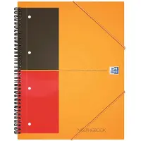 Oxford International Meetingbook A5+ geruit 80 grams 80 vel grijs 4-gaats (5 stuks)