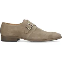 Manfield Taupe suède gespschoenen | Maat 43