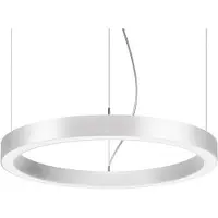 Brumberg Hanglamp Biro Circle, dimbaar, wit / opaal, Aluminium, Modern