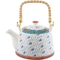 Clayre & Eef Blauwe Theepot 18*14*12 cm / 700 ml 6CETE0046