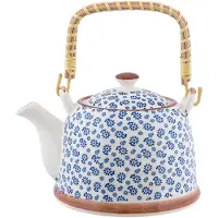 Clayre & Eef 6CETE0022 - Theepot - Doorsnede/hoogte: 14 x 14 cm - keramiek - blauw
