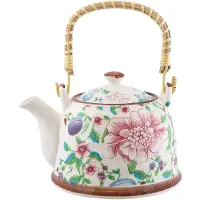 Clayre & Eef Theepot 14x14cm roze bloem roze Clayre en Eef Theepot