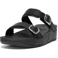 Original Brands Women Lulu Adjustable Slide Leather All Black-Schoenmaat 38