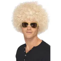 Smiffys Carnaval verkleed Mega afro pruik - blond - krullen - heren - Seventies stijl