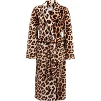 ISleep Badjas - Luipaard Print - Zachte Fleece - Lang Model - Maat S - Bruin